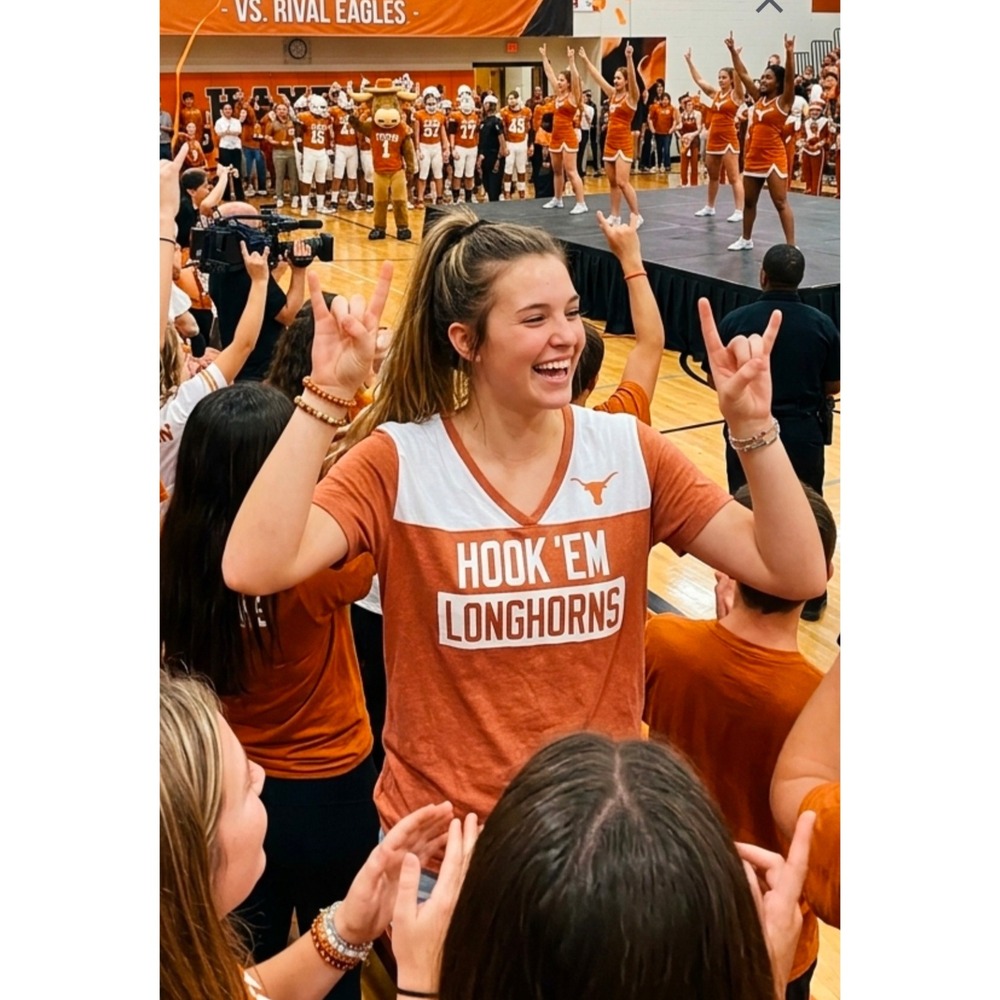 Longhorn Apparel University of Texas Hook Em Longhorns V-Neck T-Shirt XL Orange